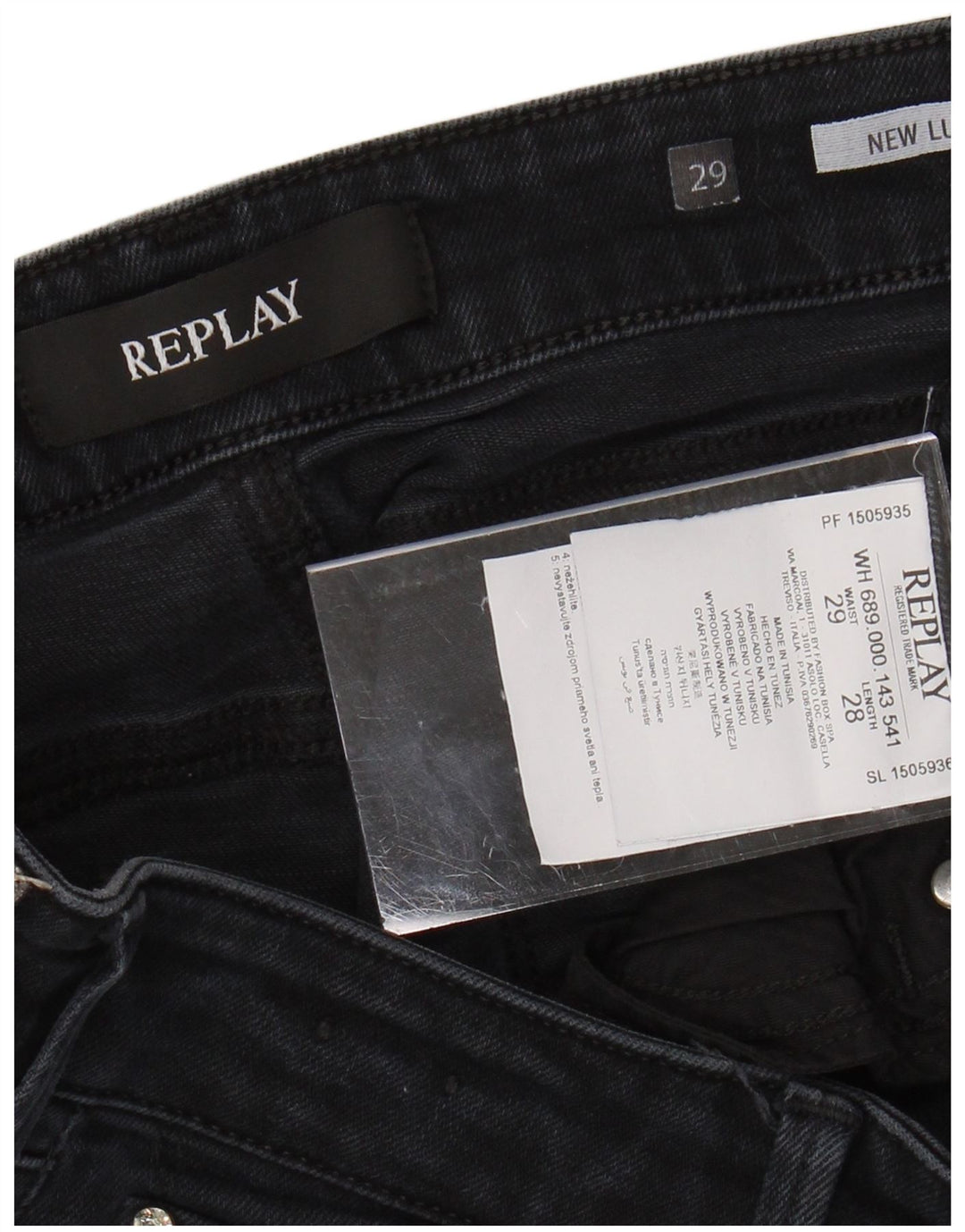 REPLAY Blugi noi Luz skinny pentru femei W29 L28 bumbac negru