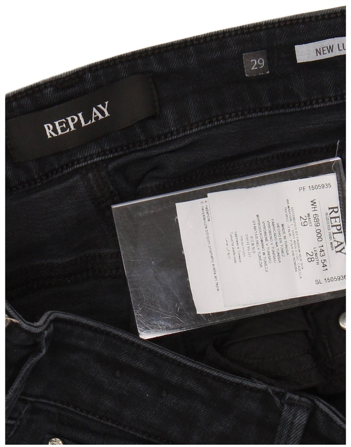 REPLAY Blugi noi Luz skinny pentru femei W29 L28 bumbac negru