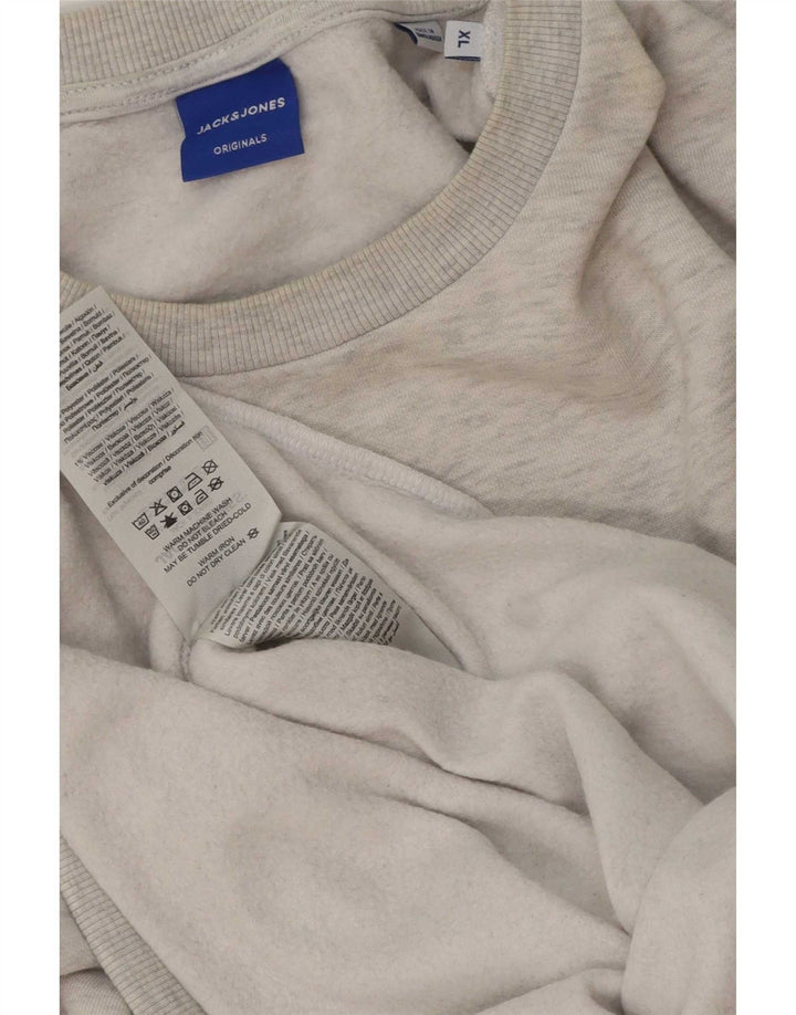 Pulover cu grafic pentru bărbați Jack & Jones, XL, bumbac cu pete gri