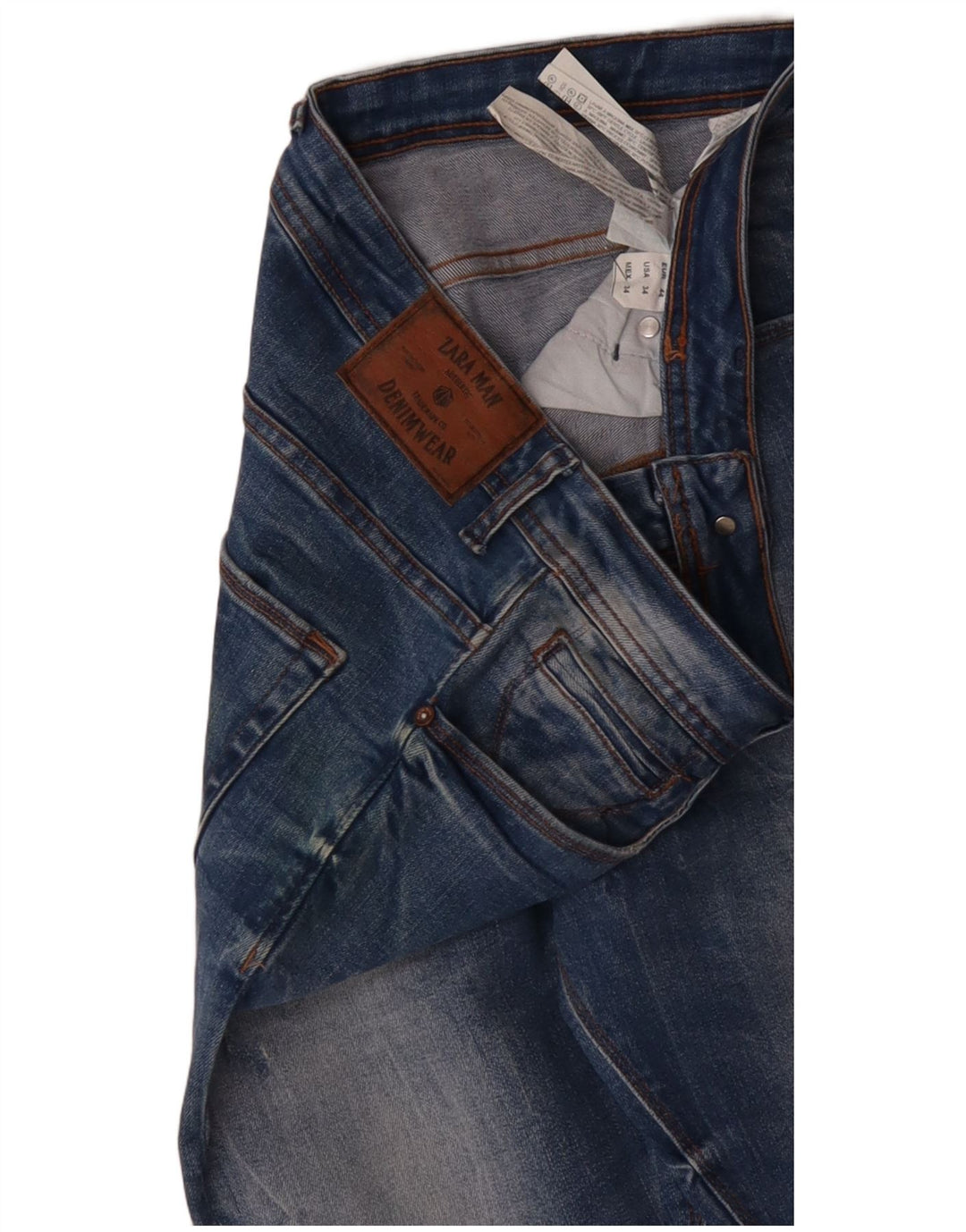 Blugi slim pentru bărbați ZARA EU 44 Large W34 L31 Blue Bumbac