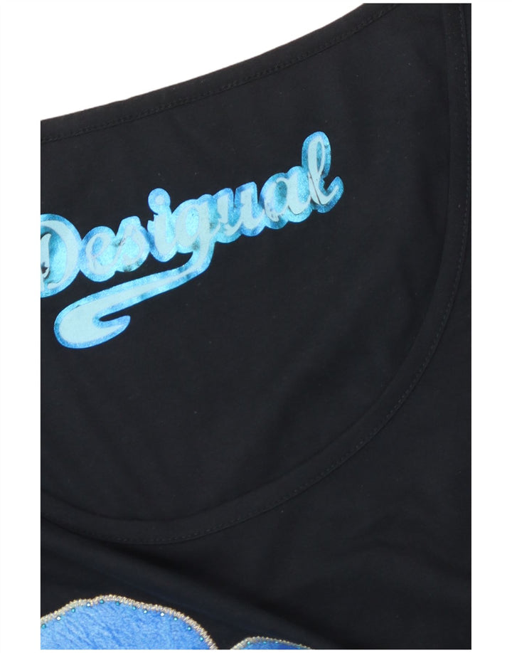 Rochie tunică asimetrică Desigual pentru femei UK 14 Medium Black Floral