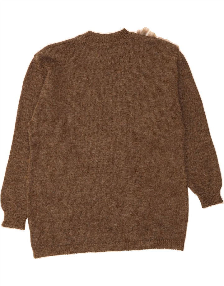 VINTAGE Womens Abstract Pattern Crew Neck Jumper Sweater EU 46 XL Brown Vintage Vintage and Second-Hand Vintage from Messina Hembry 