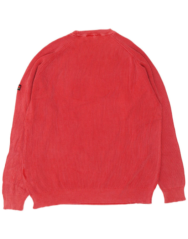 Pulover pentru bărbați Navigare cu gât roșu, bumbac roșu 2XL