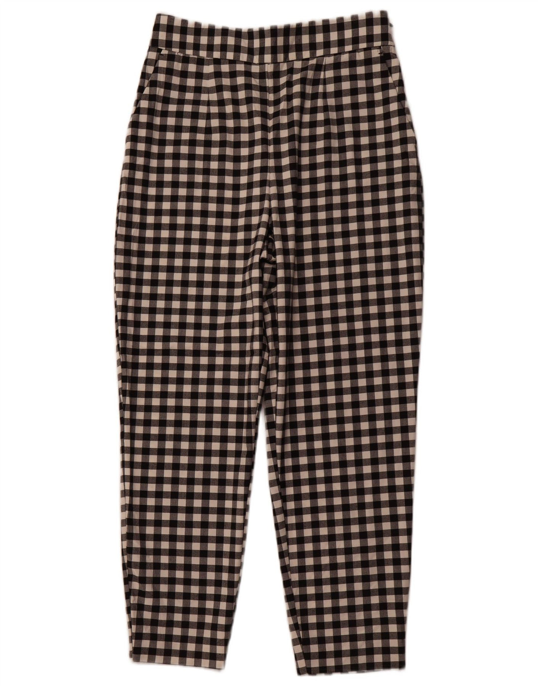 Pantaloni chino conici pentru femei ZARA Mediu L28 L26 Poliester vichy negru