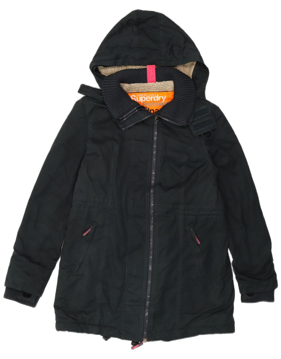 Jachetă Parka Windparka Superdry pentru femei UK 16 Poliester negru mare
