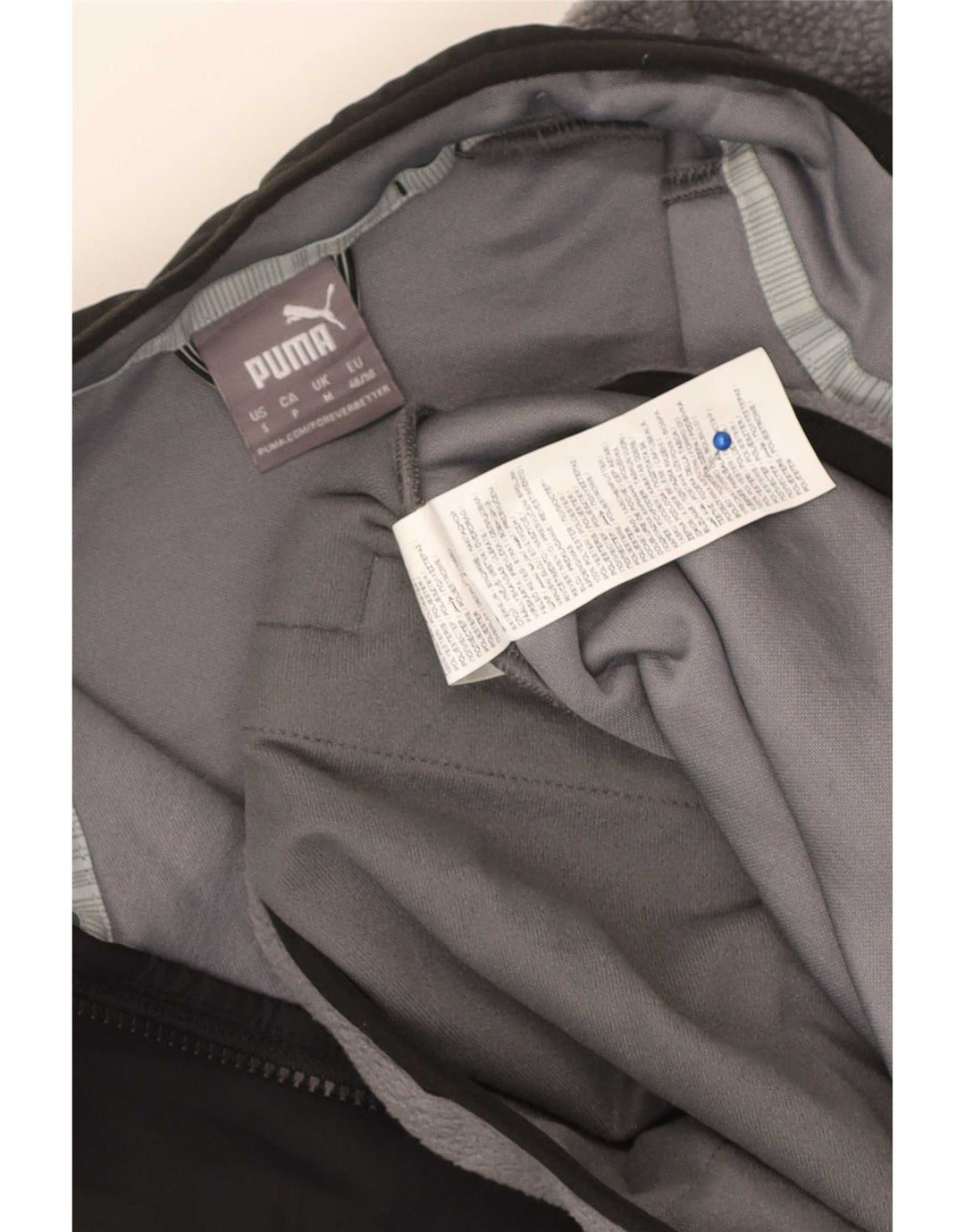 Pulover Puma pentru bărbați, cu fermoar și gât, din poliester color bloc, gri mediu