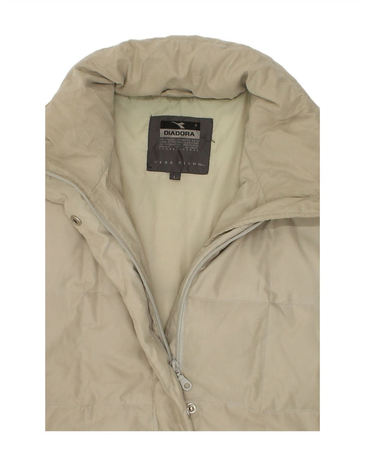 DIADORA Womens Padded Coat UK 16 Large Beige Polyester Vintage Diadora and Second-Hand Diadora from Messina Hembry 