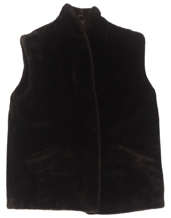 Gilet cu blană artificială supradimensionată pentru femei Easy UK 16, mare, negru, acrilic