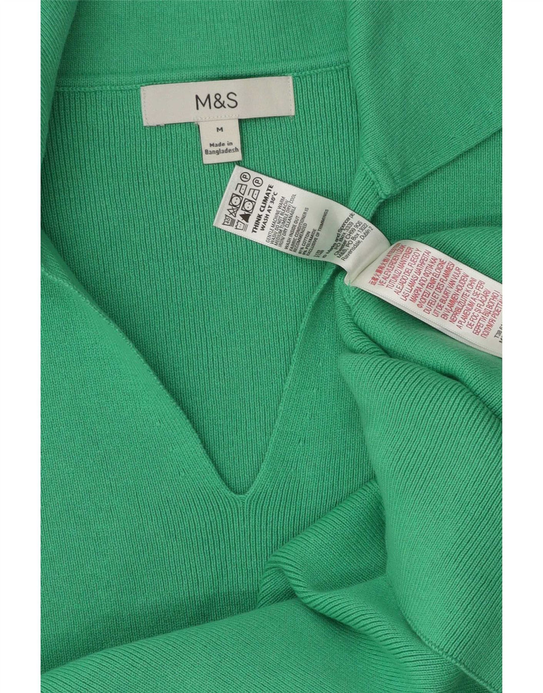 Tricou polo pentru femei Marks & Spencer UK 12, bumbac verde mediu