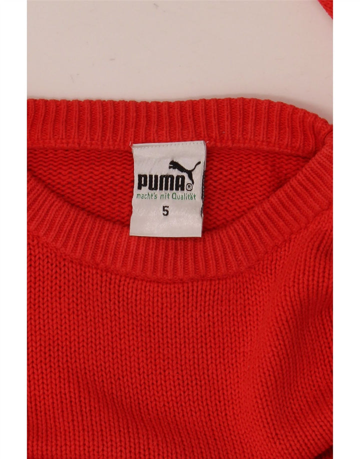 Pulover Puma pentru bărbați cu gât roșu mic, bumbac