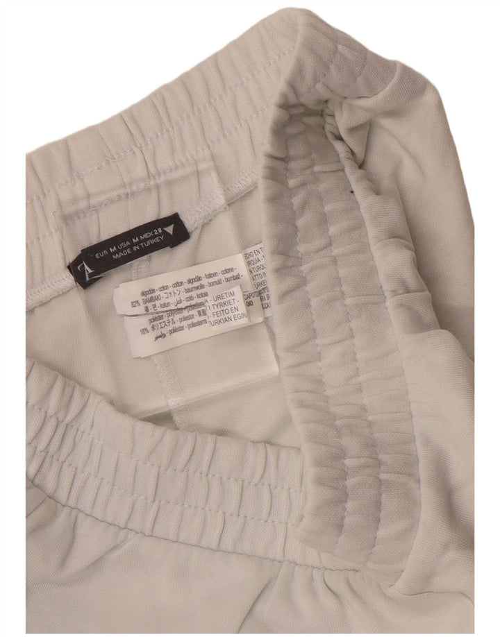Pantaloni de trening Zara pentru femei UK 12 Bumbac alb mediu