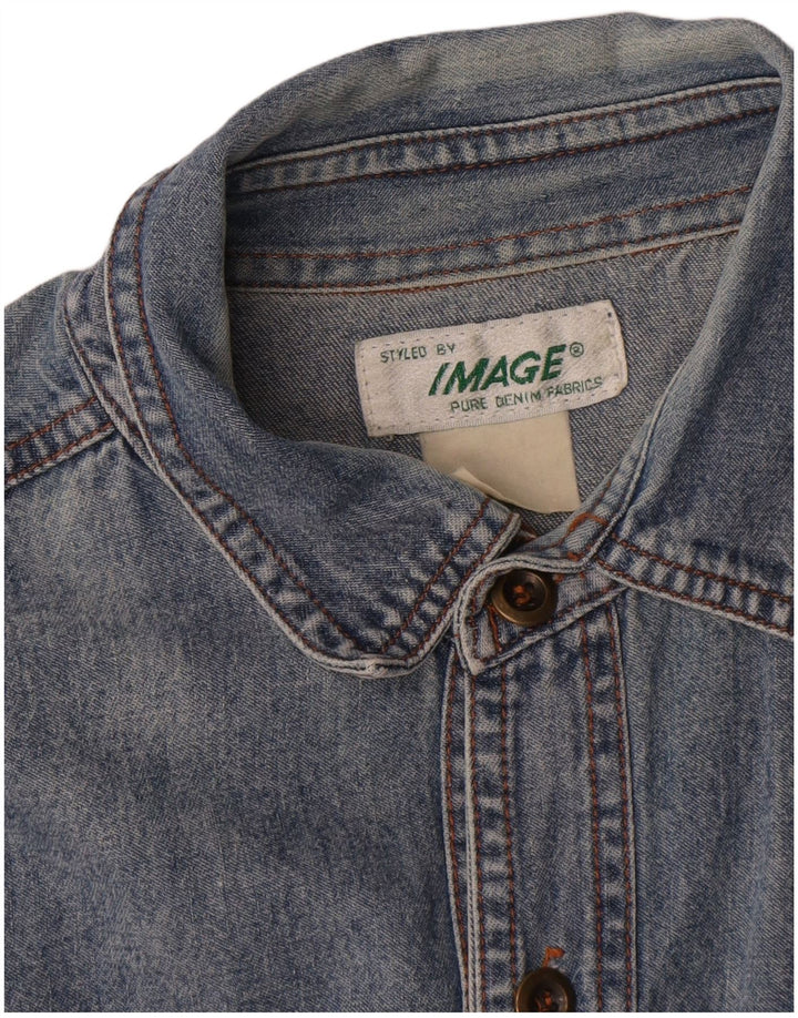 Cămașă de blugi pentru bărbați vintage, mare, albastră