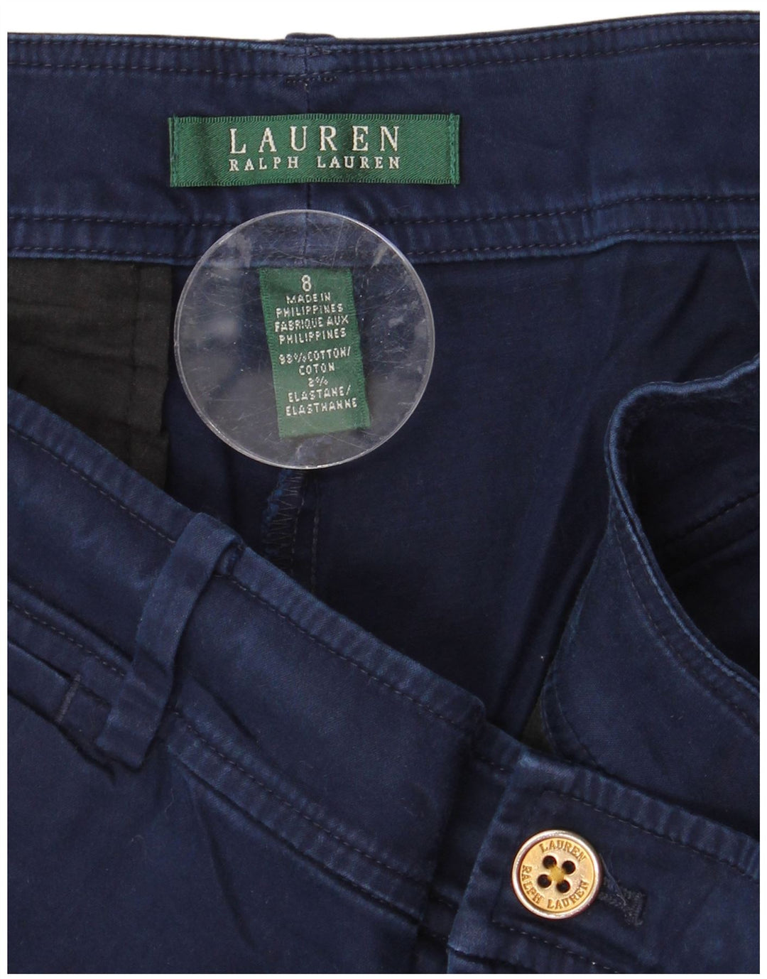 Pantaloni scurți chino pentru femei Ralph Lauren US 8 Medium W32 Bumbac bleumarin