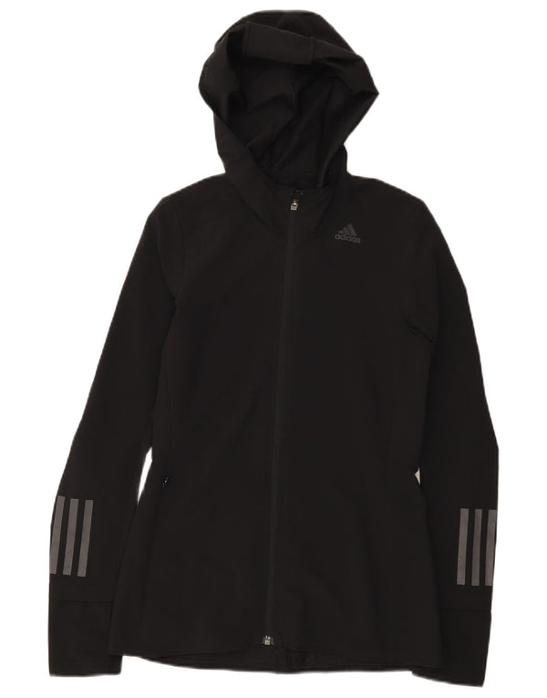 Jachetă de top pentru trening cu glugă Adidas pentru femei UK 0/2 2XS Poliester negru
