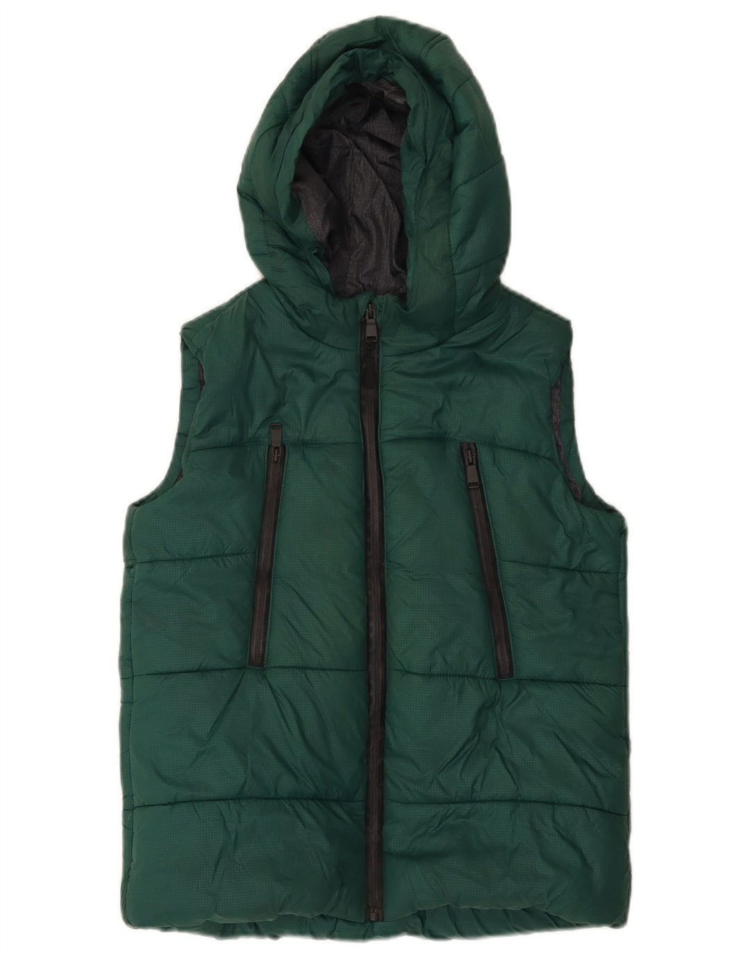 Gilet căptușit cu glugă pentru băieți Marks & Spencer, 11-12 ani, poliester verde