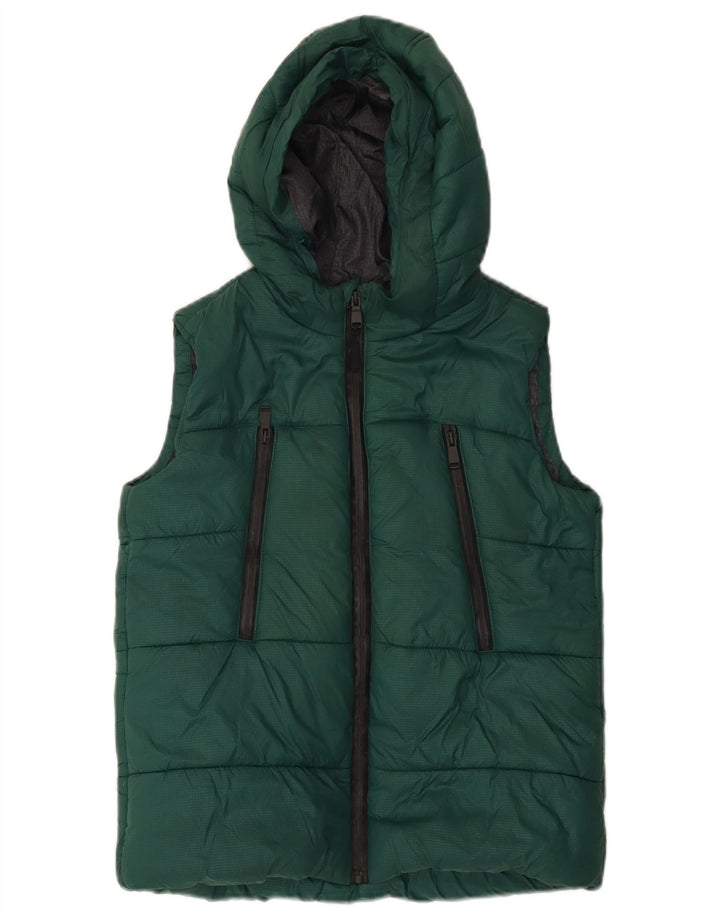 Gilet căptușit cu glugă pentru băieți Marks & Spencer, 11-12 ani, poliester verde