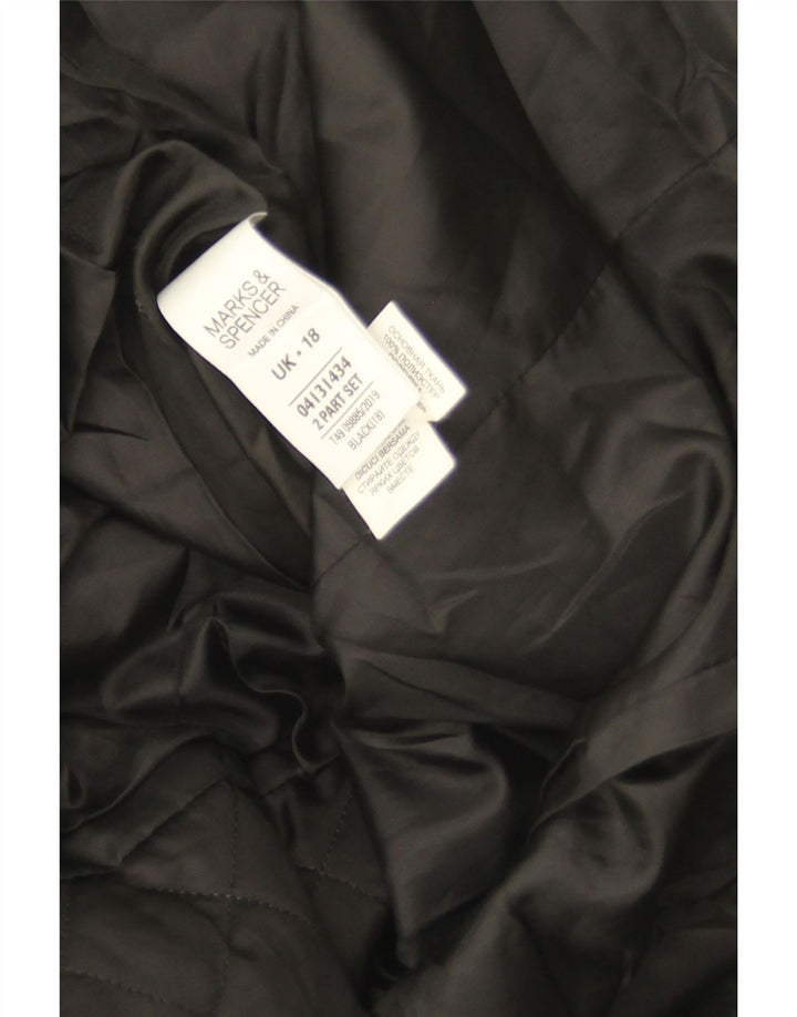Pardesiu matlasat pentru femei Marks & Spencer UK 18 XL poliester negru