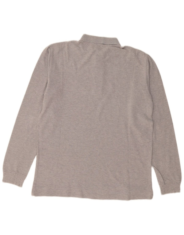 Cămașă polo cu mânecă lungă pentru bărbați BENETTON, gri mediu cu pete