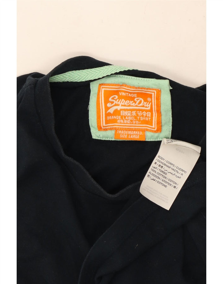 Tricou Superdry pentru bărbați Top mare din bumbac bleumarin