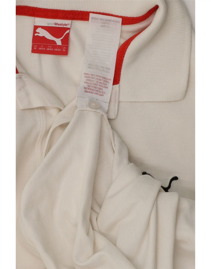 Tricou polo Puma pentru bărbați, bumbac alb mediu