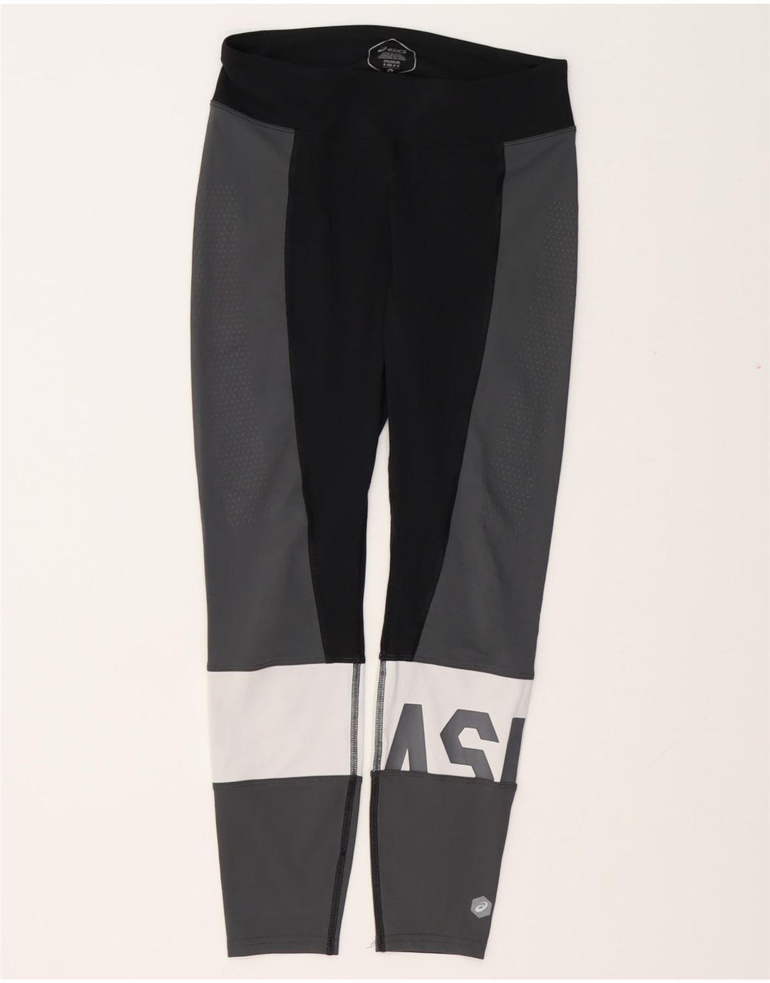 Leggings grafic ASICS pentru femei UK 10, gri mic, blocuri de culoare