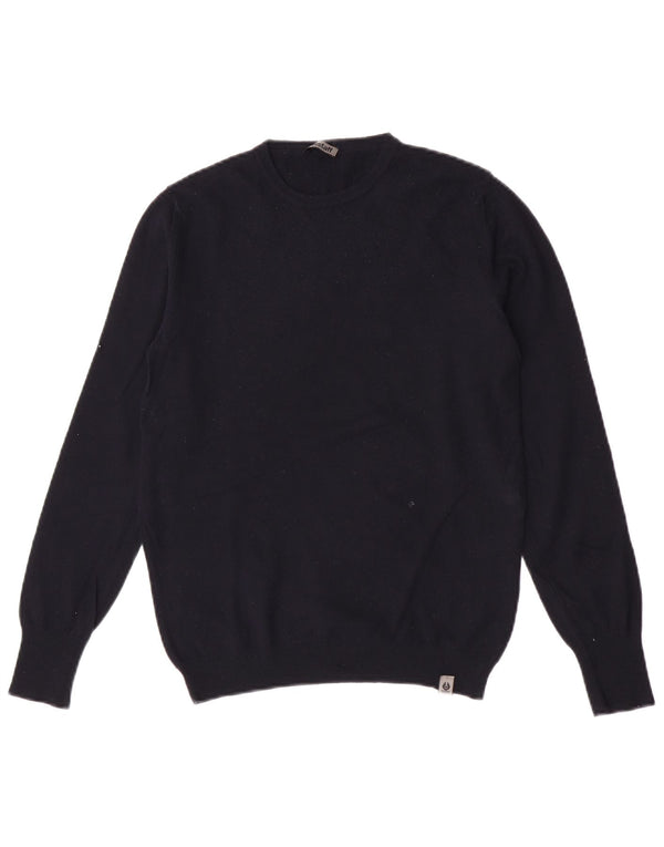 Pulover Belstaff pentru femei cu decolteu triplu UK 10 Mic Lână virgină bleumarin