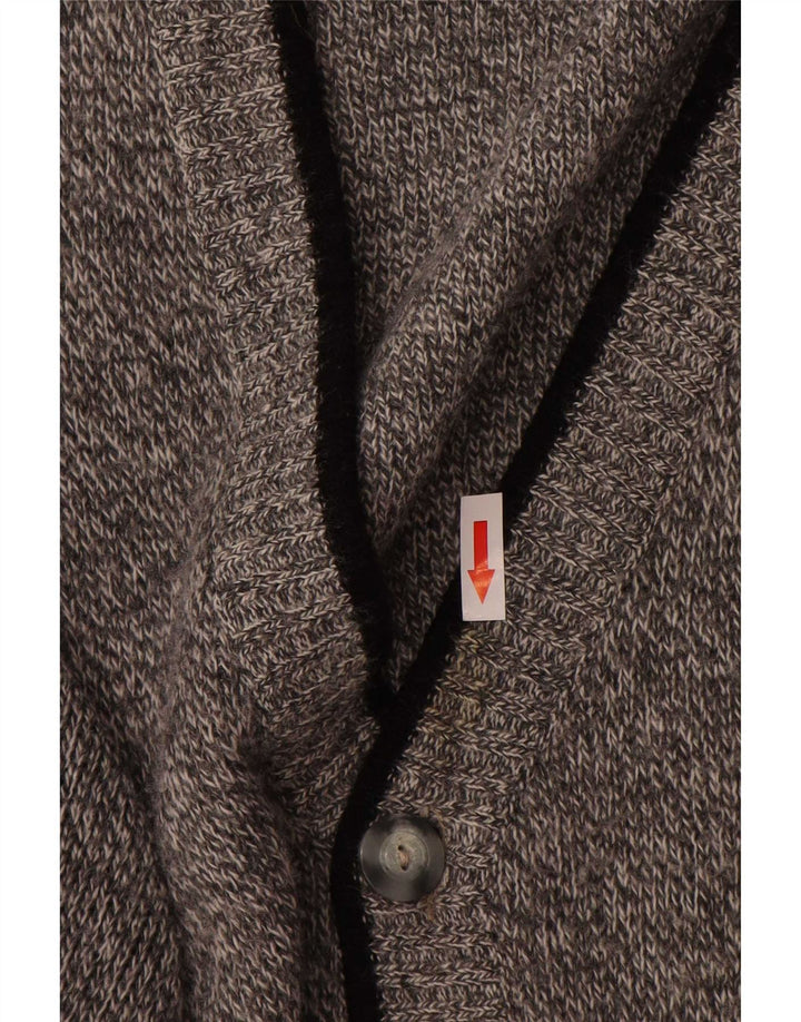 Cardigan Vintage pentru bărbați din lână mare, gri cu pete