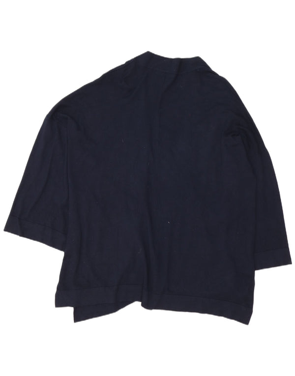 Pulover cardigan supradimensionat pentru femei Zara, cu mâneci 3/4 UK 16, mare, bleumarin