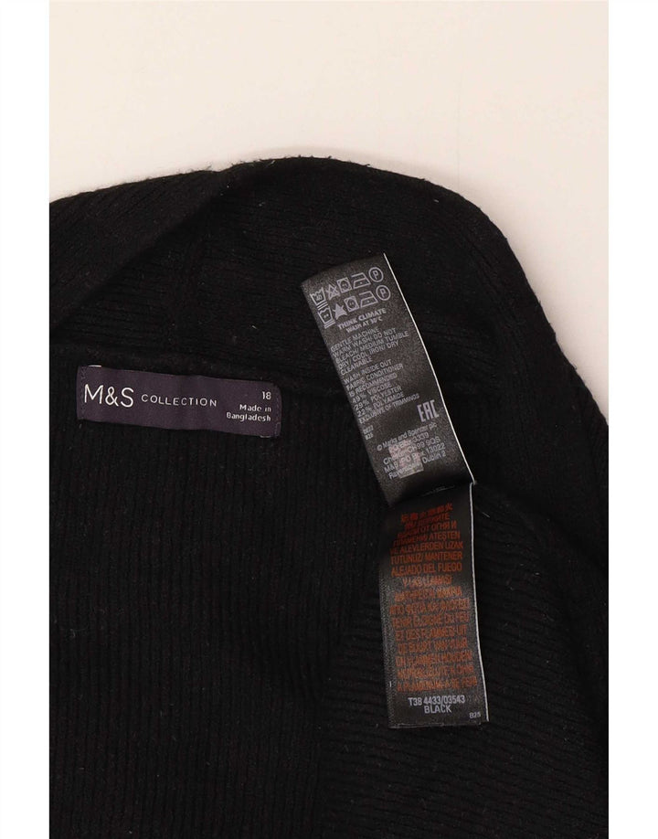 Pulover cardigan deschis supradimensionat pentru femei Marks & Spencer UK 18 XL Negru