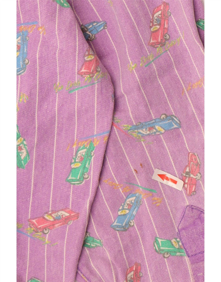 Jachetă din denim pentru femei Tintoretto, cu model abstract, EU 42, mare, violet, retro