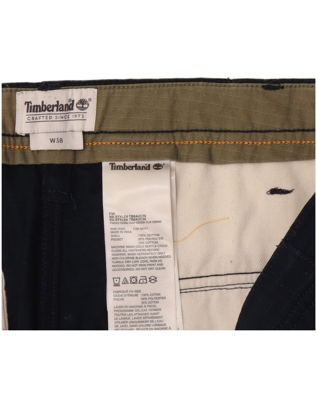 Pantaloni scurți cargo TIMBERLAND pentru bărbați W38 XL, bumbac bleumarin