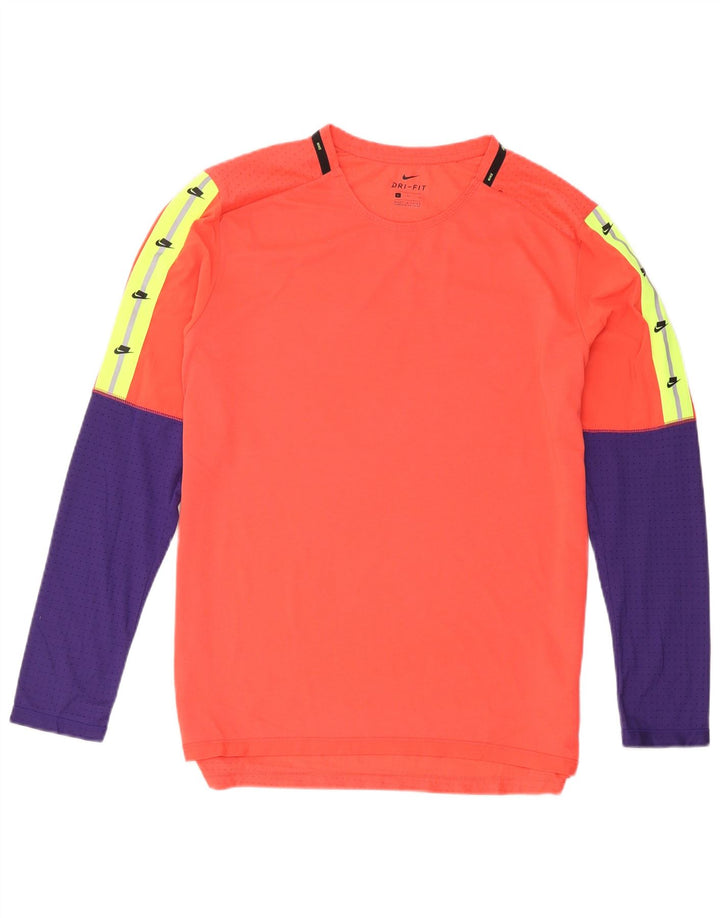 Nike Dri Fit Graphic Top cu mânecă lungă mare portocaliu Colorblock