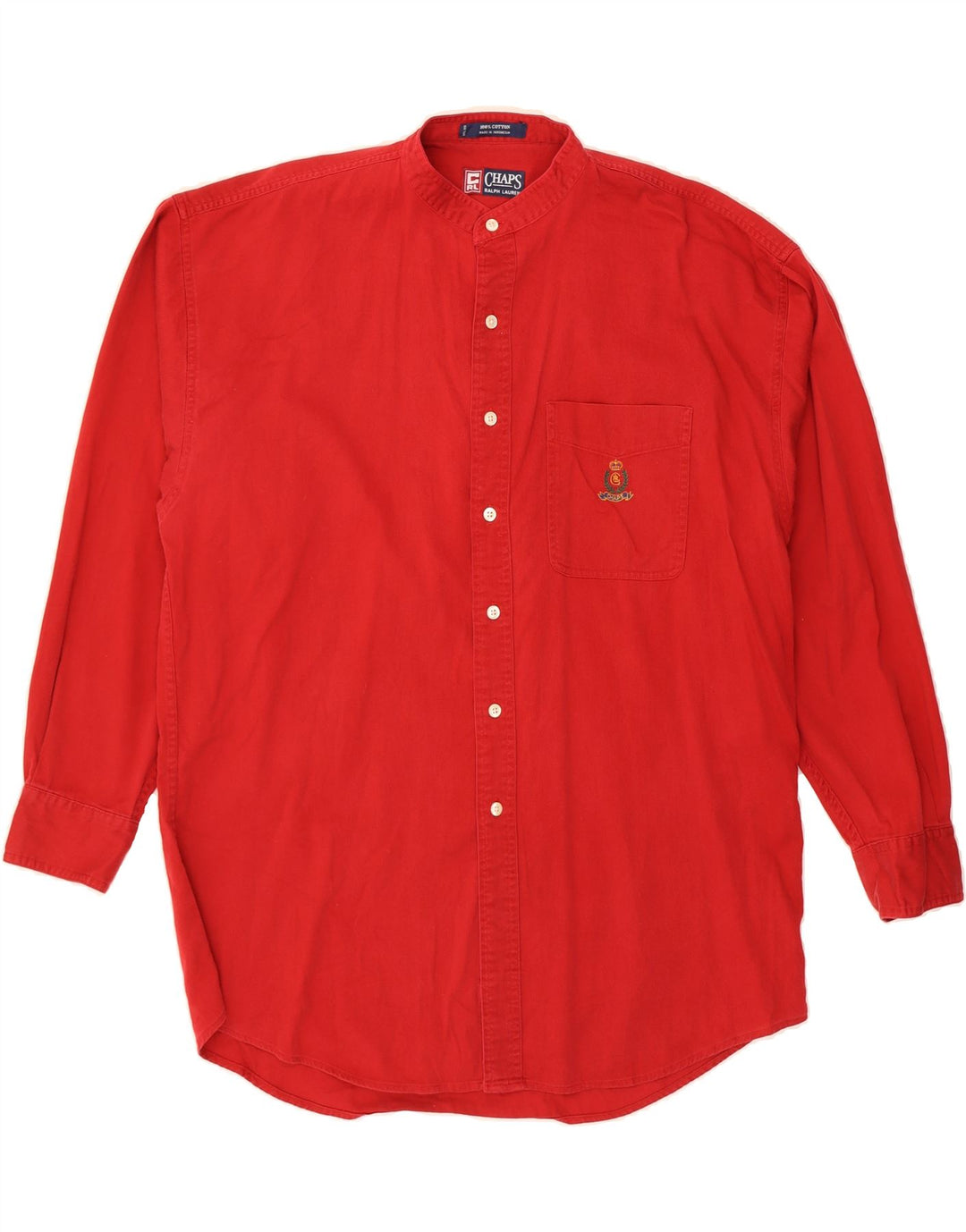 CHAPS Mens Tall Shirt XL Red Cotton Vintage Chaps and Second-Hand Chaps from Messina Hembry 