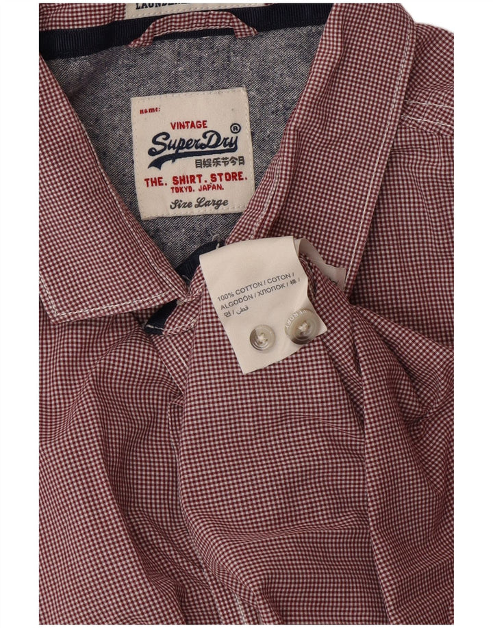 Cămașă pentru bărbați SUPERDRY, mare, roșu, din bumbac