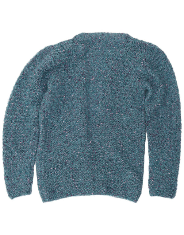 Pulover Vintage cardigan deschis pentru femei UK 12 Medium Blue Flecked