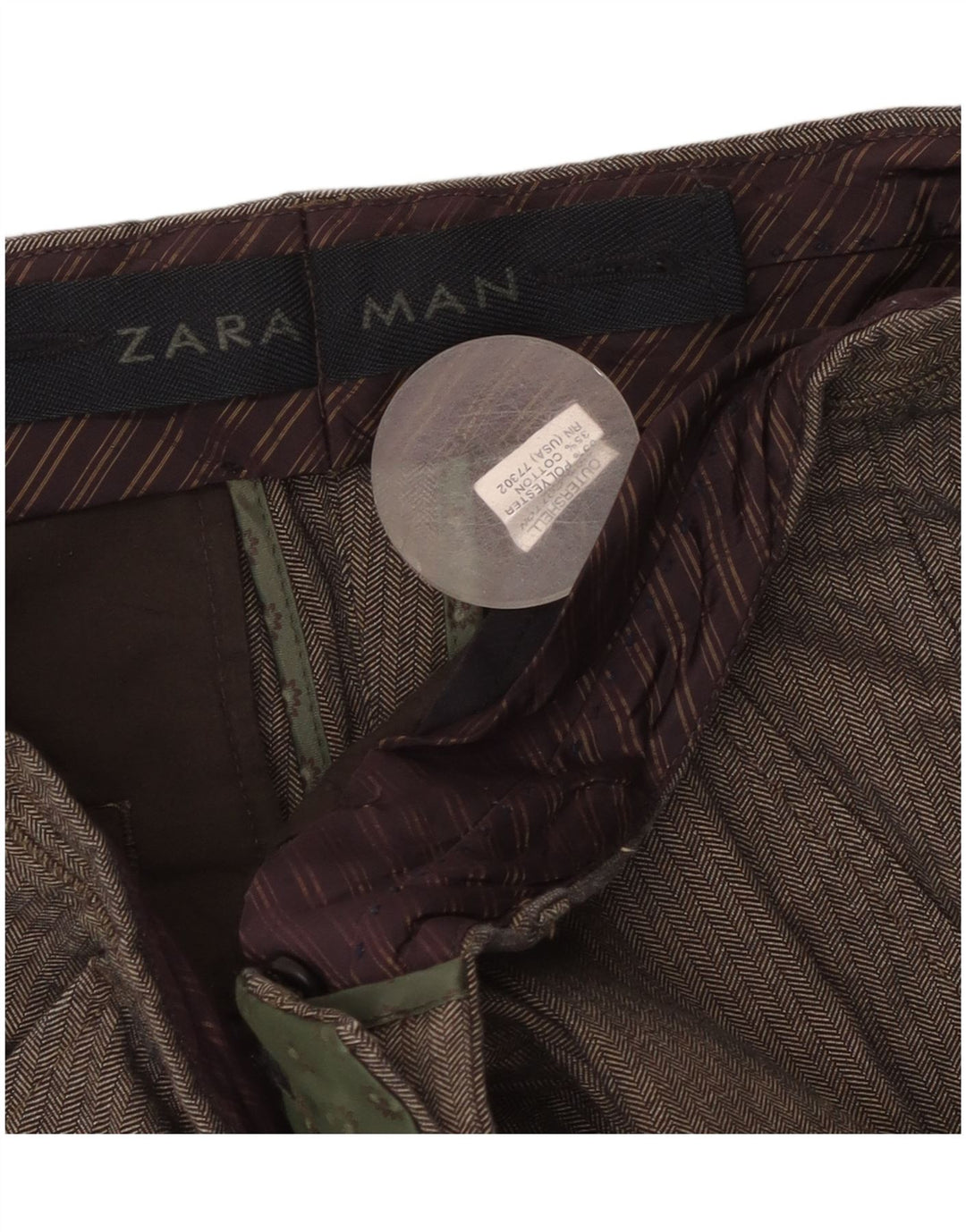 Pantaloni de costum drepți pentru bărbați Zara L36 L31, bumbac gri, în spinare