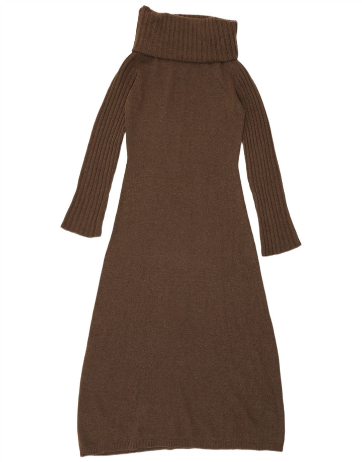 Stefanel Rochie Jumper pentru Femei cu gât rulat UK 10 Mic Maro