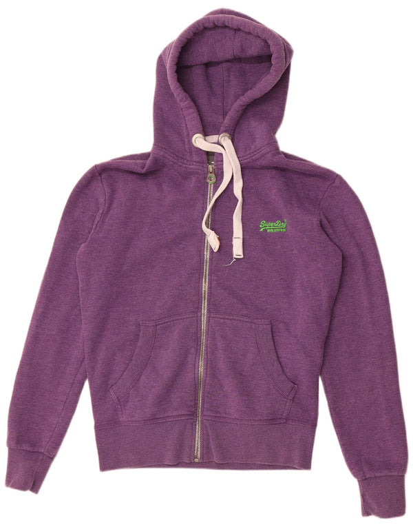 Pulover Superdry pentru bărbați, cu fermoar, bumbac violet mediu