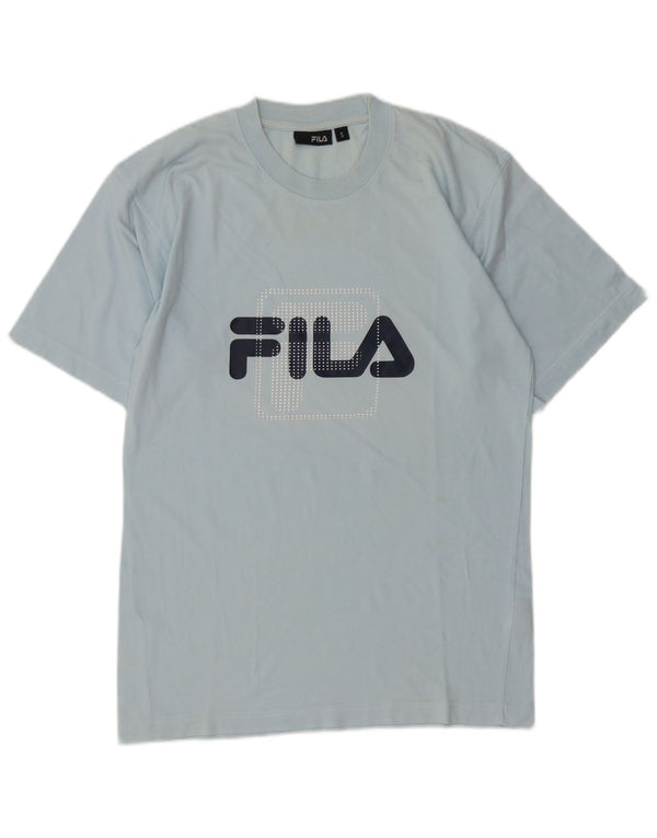 Fila Mens Graphic T-Shirt Top Small Blue Cotton