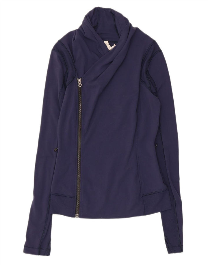 LULULEMON Womens Tracksuit Top Jacket UK 8 Small Navy Blue Nylon
