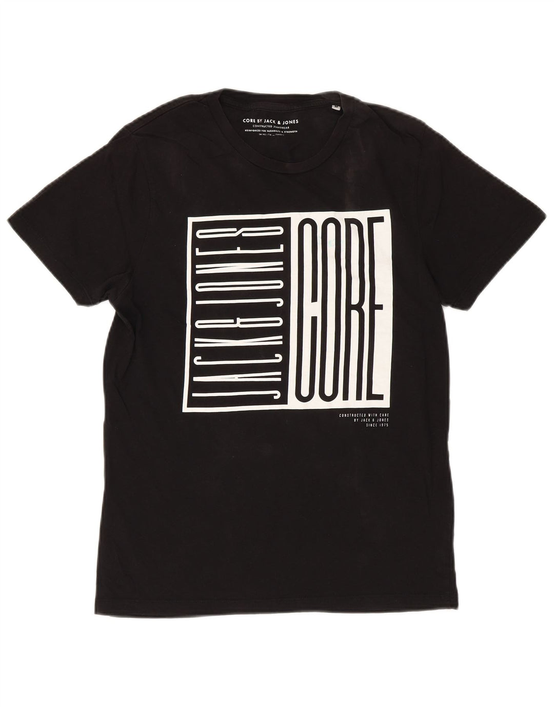 Tricou cu grafic Jack & Jones pentru bărbați Top mediu din bumbac negru