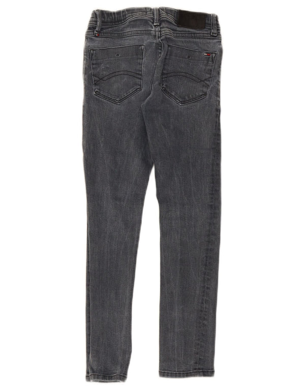 TOMMY HILFIGER Blugi skinny pentru fete 7-8 ani W20 L22 bumbac gri