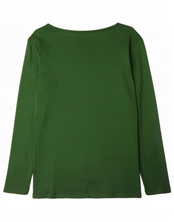 Reiss Womens Top 3/4 Manecă UK 10 Small Green Viscose