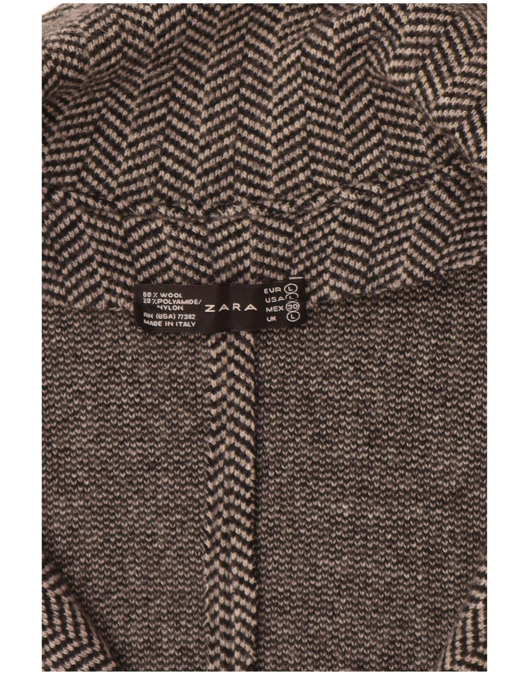 Jachetă ZARA pentru femei din tricot UK 14, mare, gri Herringbone