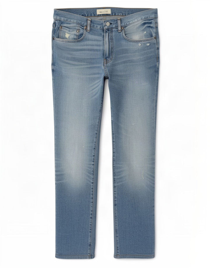 Blugi slim pentru bărbați Gap Distressed W32 L32 Blue