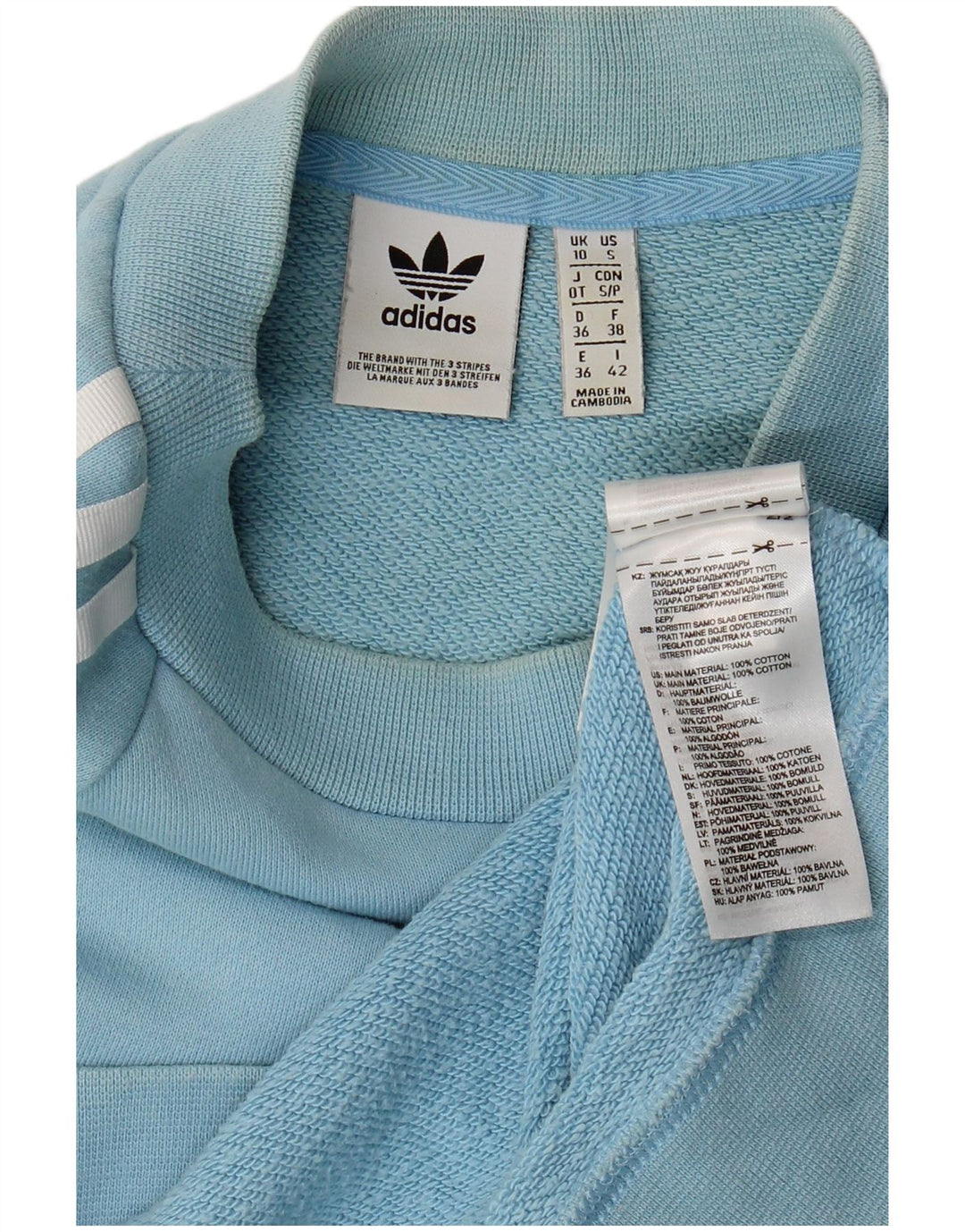 Pulover adidas pentru femei UK 10 mic, albastru, bumbac