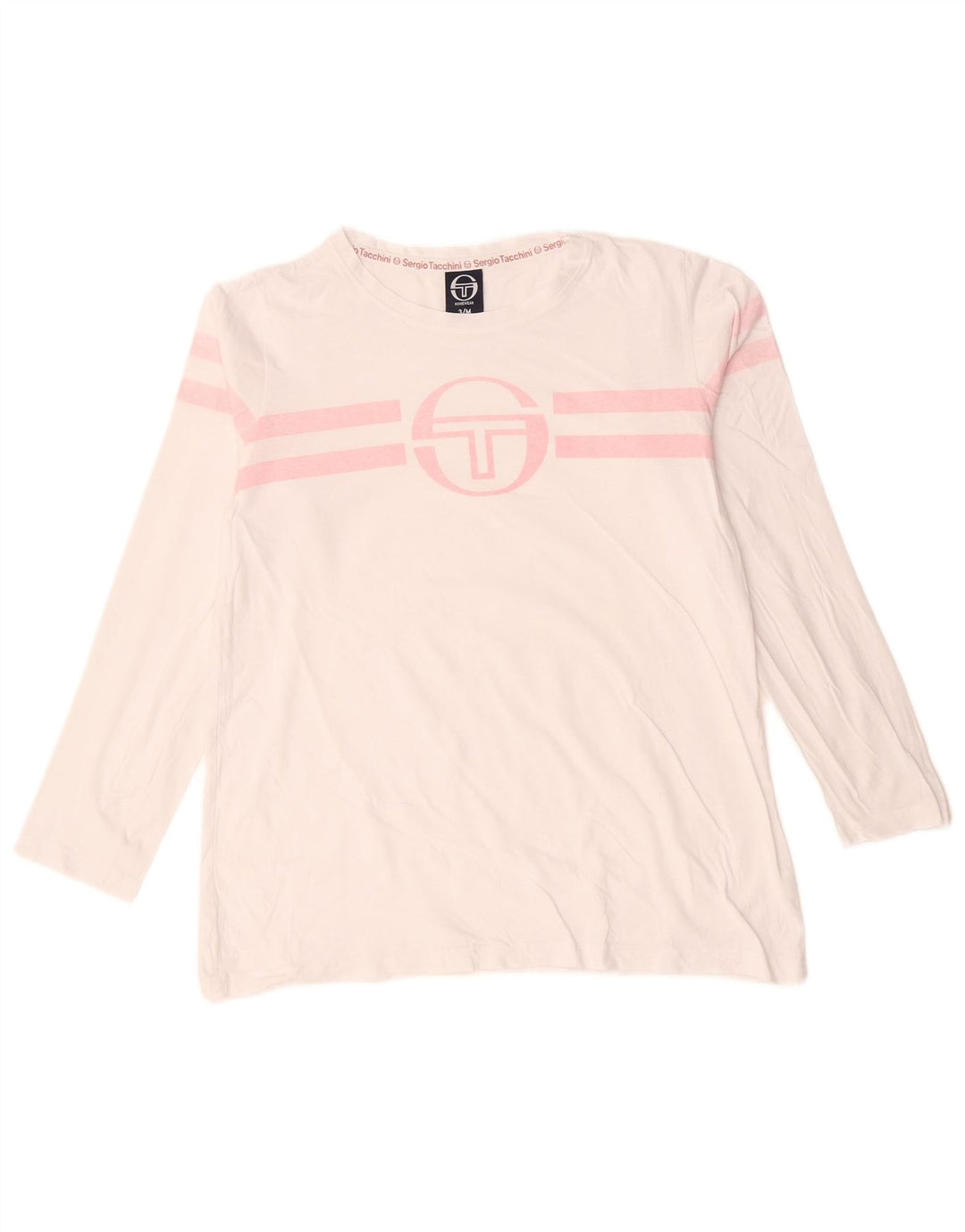 Sergio Tacchini Top grafic pentru femei cu mânecă lungă UK 14 Medium White Dunge