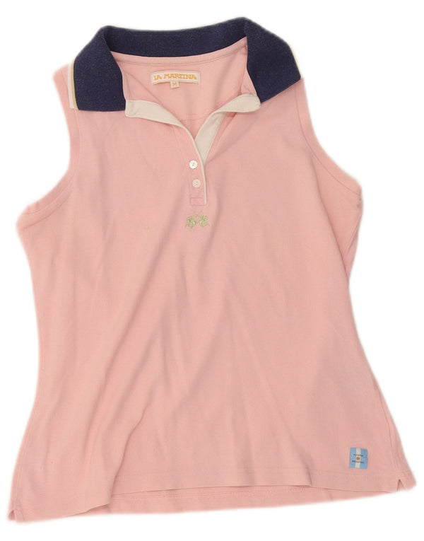 Tricou polo fără mâneci pentru femei La Martina UK 12 Roz mediu Colorblock