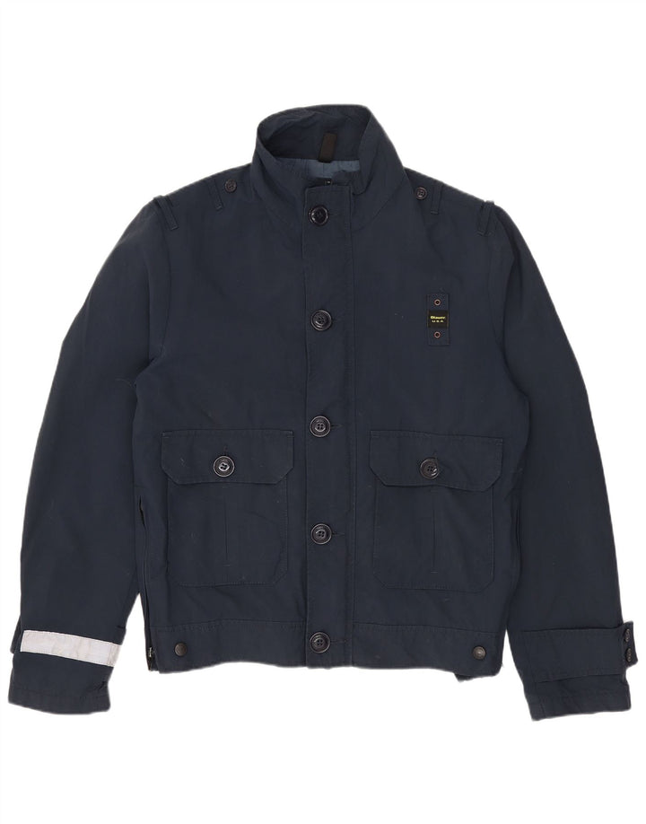 Blauer Bomber Jacket pentru bărbați UK 36 Mic albastru marin Colorblock