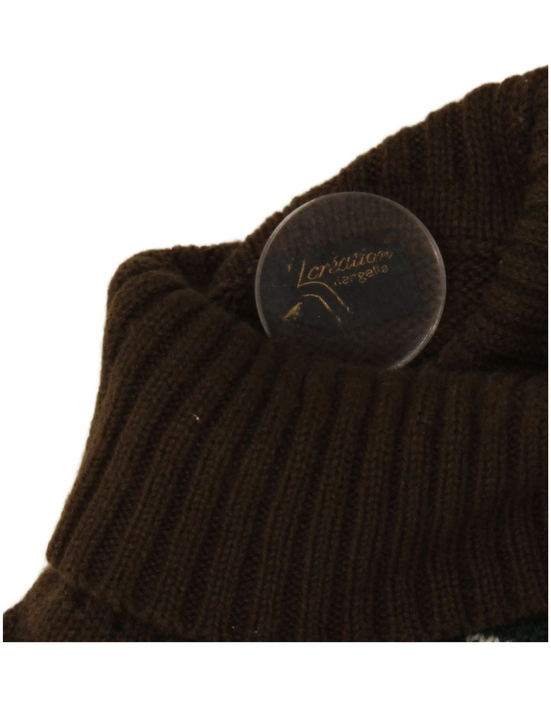 VINTAGE Pulover cu gât rulat pentru bărbați Mic Kaki Fair Isle